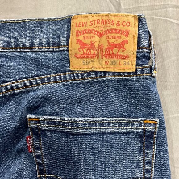 Levi's 514 Men's Jeans 32 Blue Denim Straight Leg - Picture 2 of 9